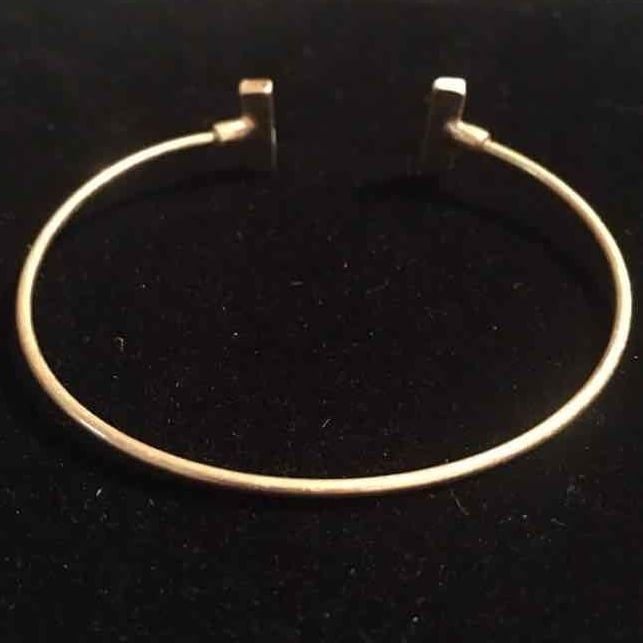 Gold Tone Dainty Rectangle Cuff- White Howlite 5
