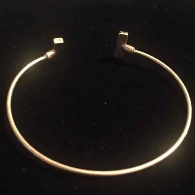 Gold Tone Dainty Rectangle Cuff- Black 5