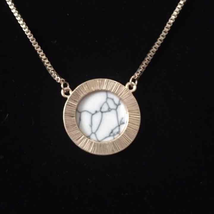 Triple Layer Gold & White Howlite Necklace 5