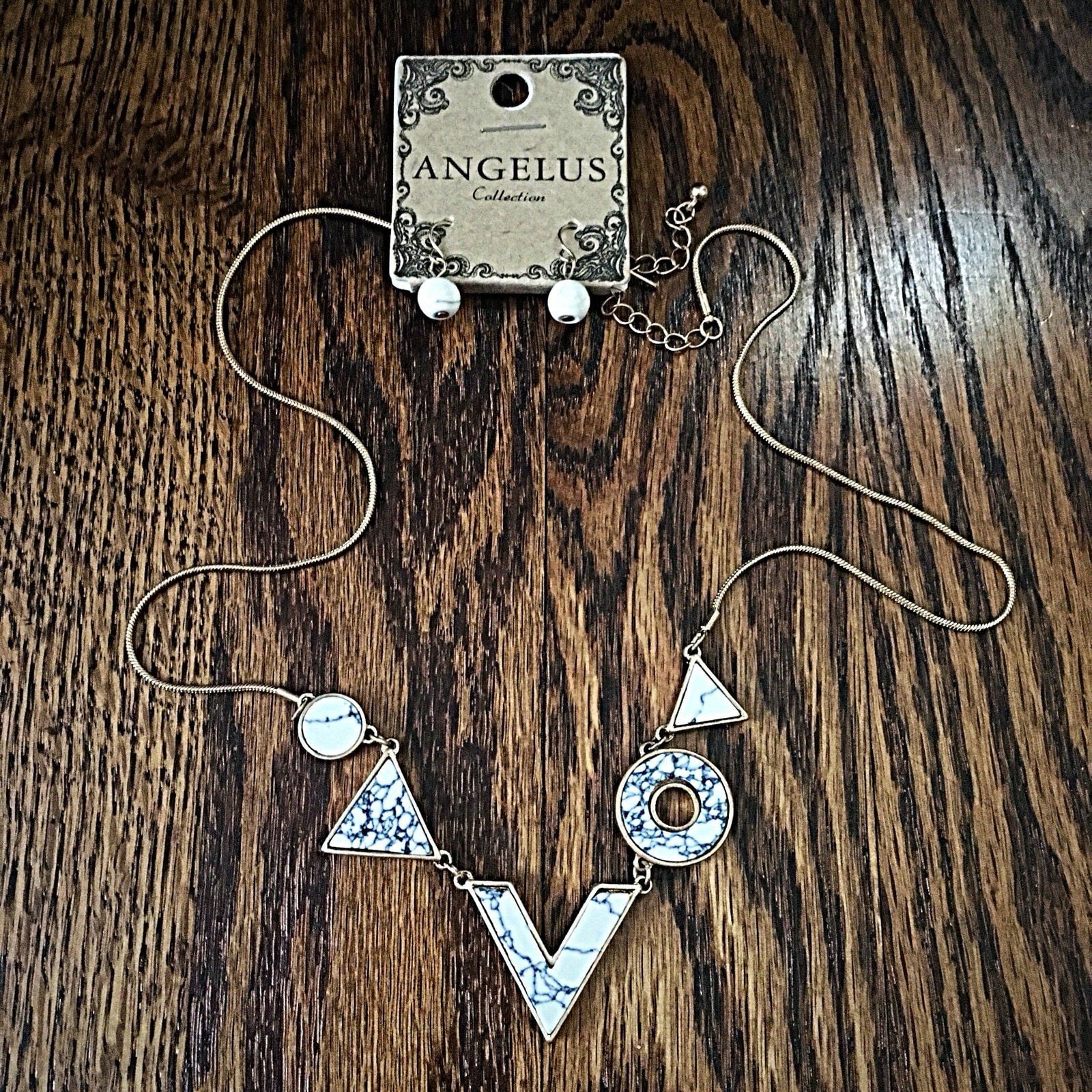 Geometric Howlite Necklace Set 4