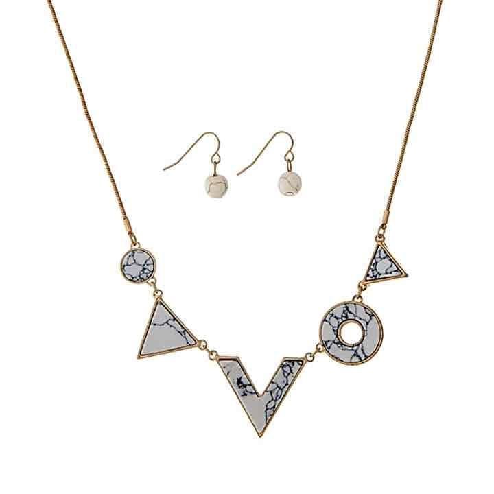 Geometric Howlite Necklace Set 8