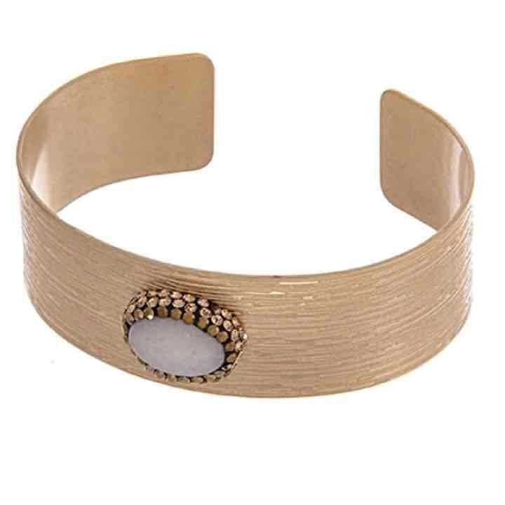 Gold & Topaz Stone Cuff Bracelet 2