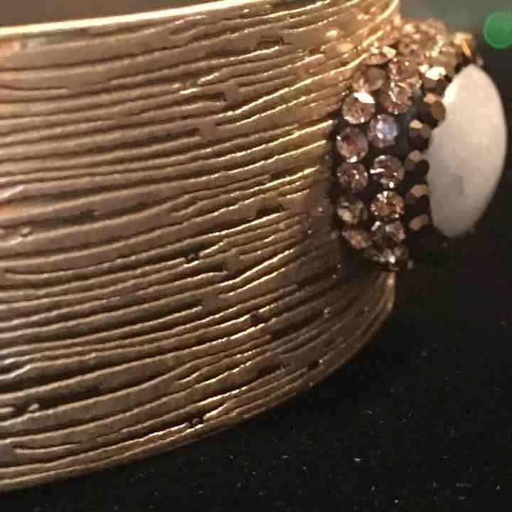 Gold & Topaz Stone Cuff Bracelet 3