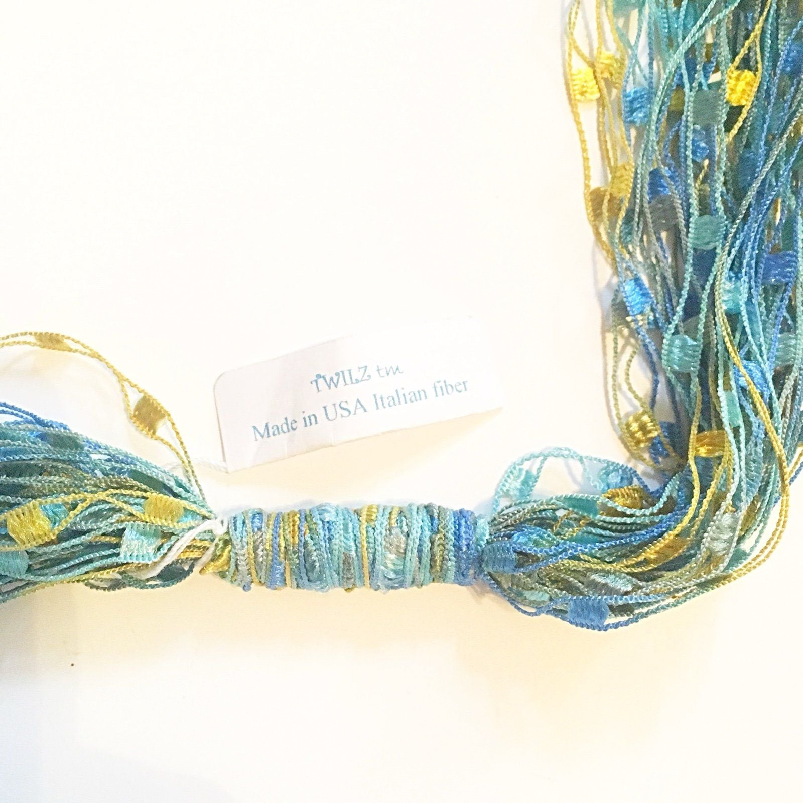 Layered Thread Necklace- Blue & Green 7
