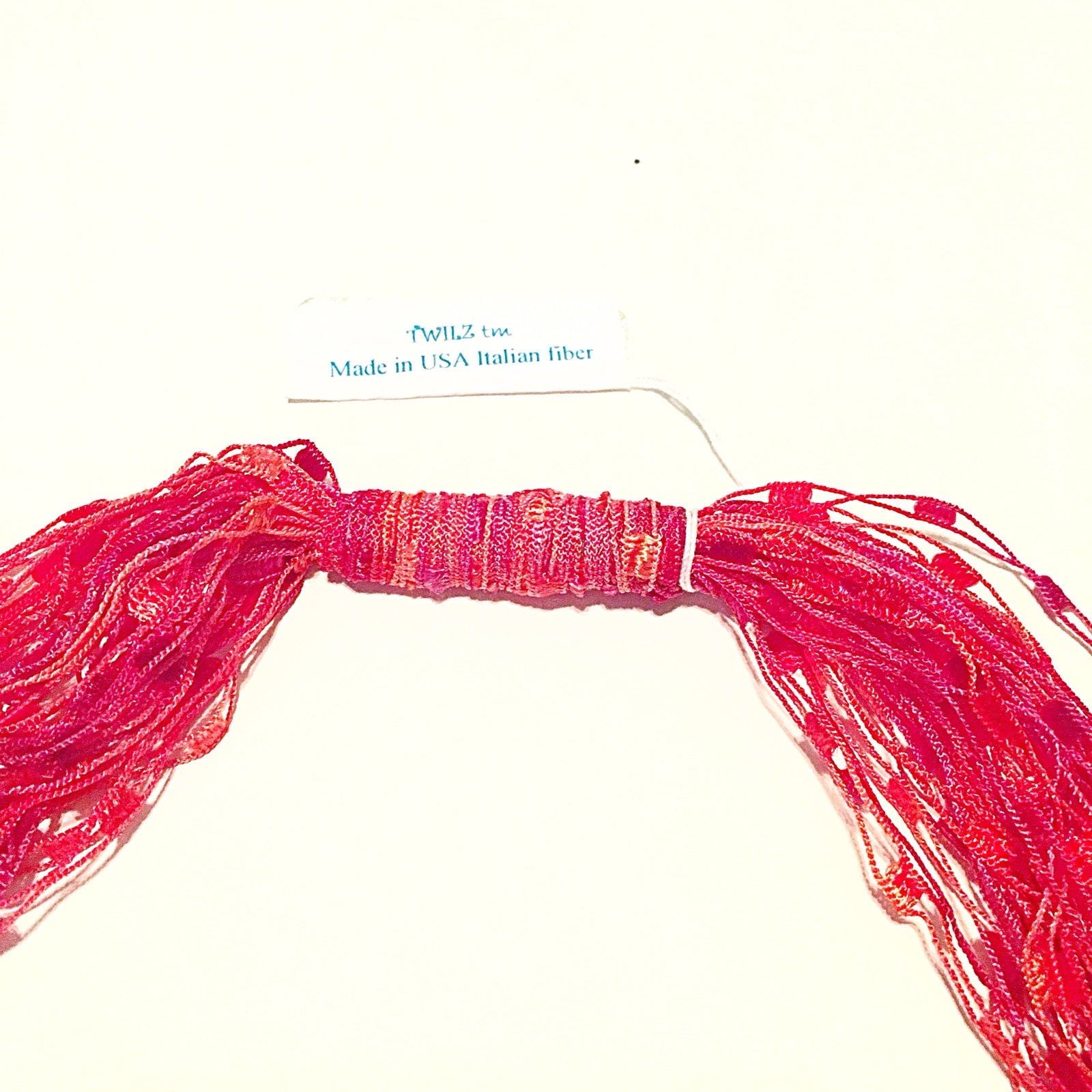 Layered Thread Necklace- Red/Pink/Orange 4