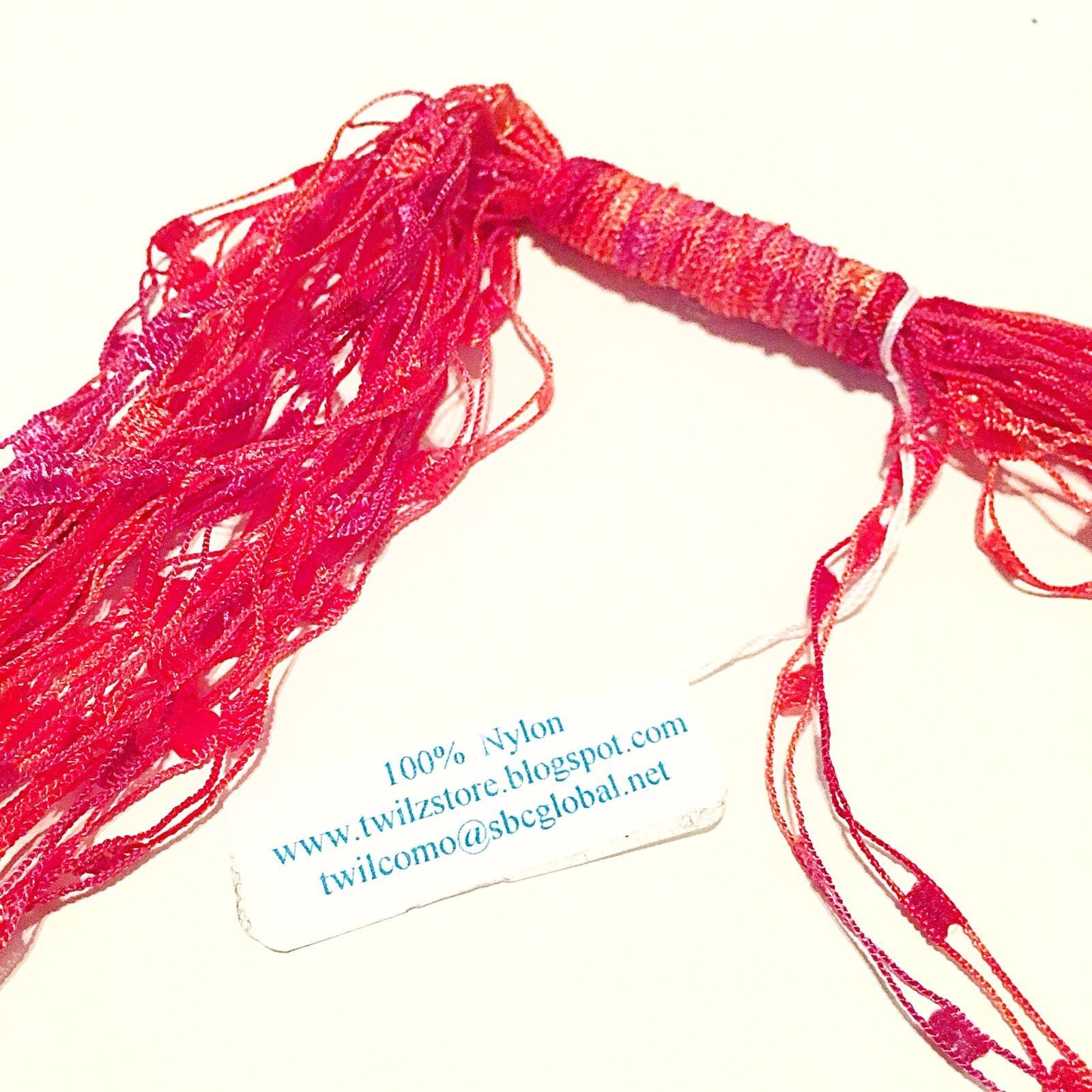 Layered Thread Necklace- Red/Pink/Orange 5