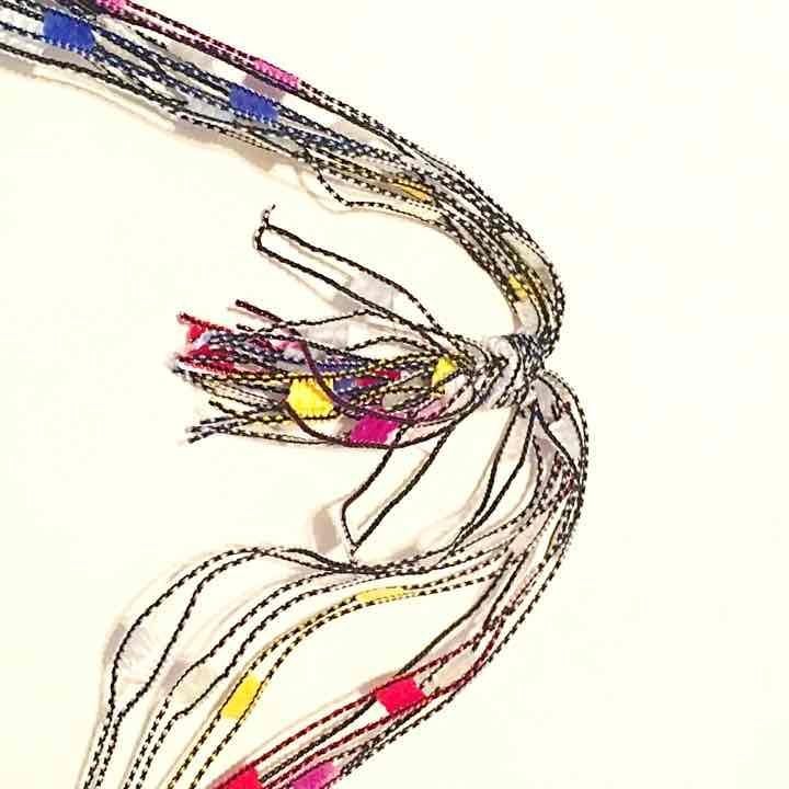Layered Thread Necklace- Black & Multicolored 7