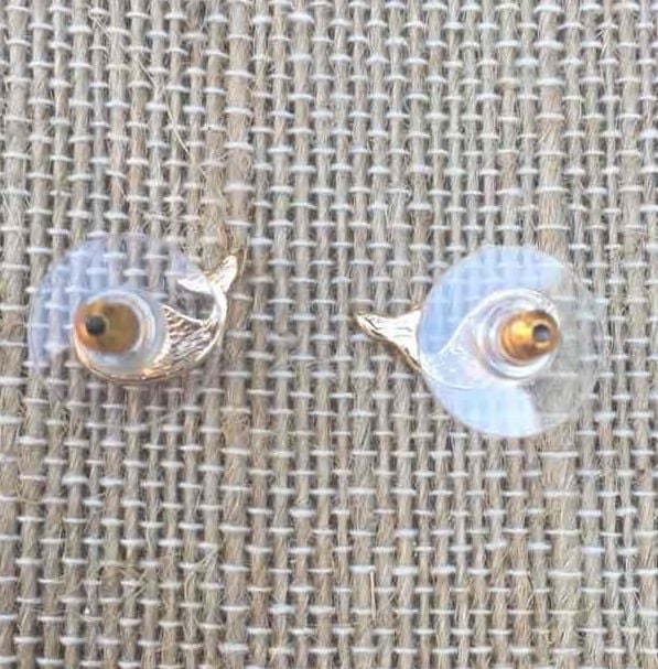 Whale Post Earrings- Gold 3