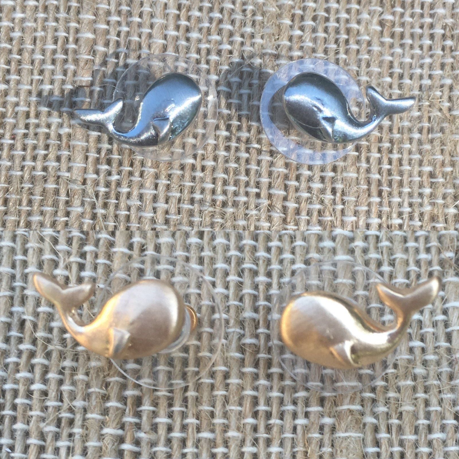 Whale Post Earrings- Gold 5