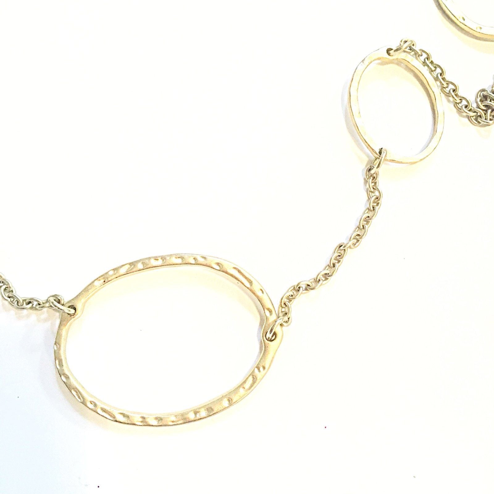 Gold Circle Station Chain Necklace 8