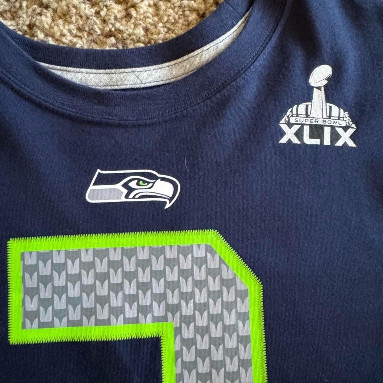 Nike Seahawks Russell Wilson Super Bowl XLIX T-Shirt XL Navy Blue 3 3