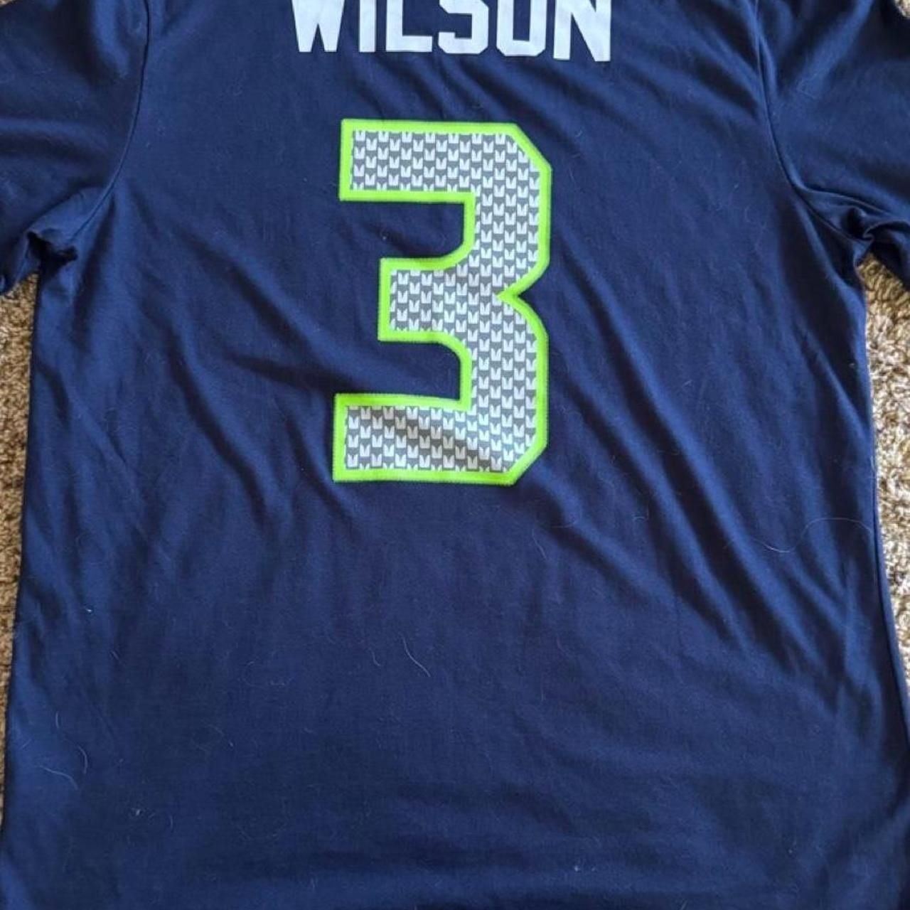 Nike Seahawks Russell Wilson Super Bowl XLIX T-Shirt XL Navy Blue 3 4