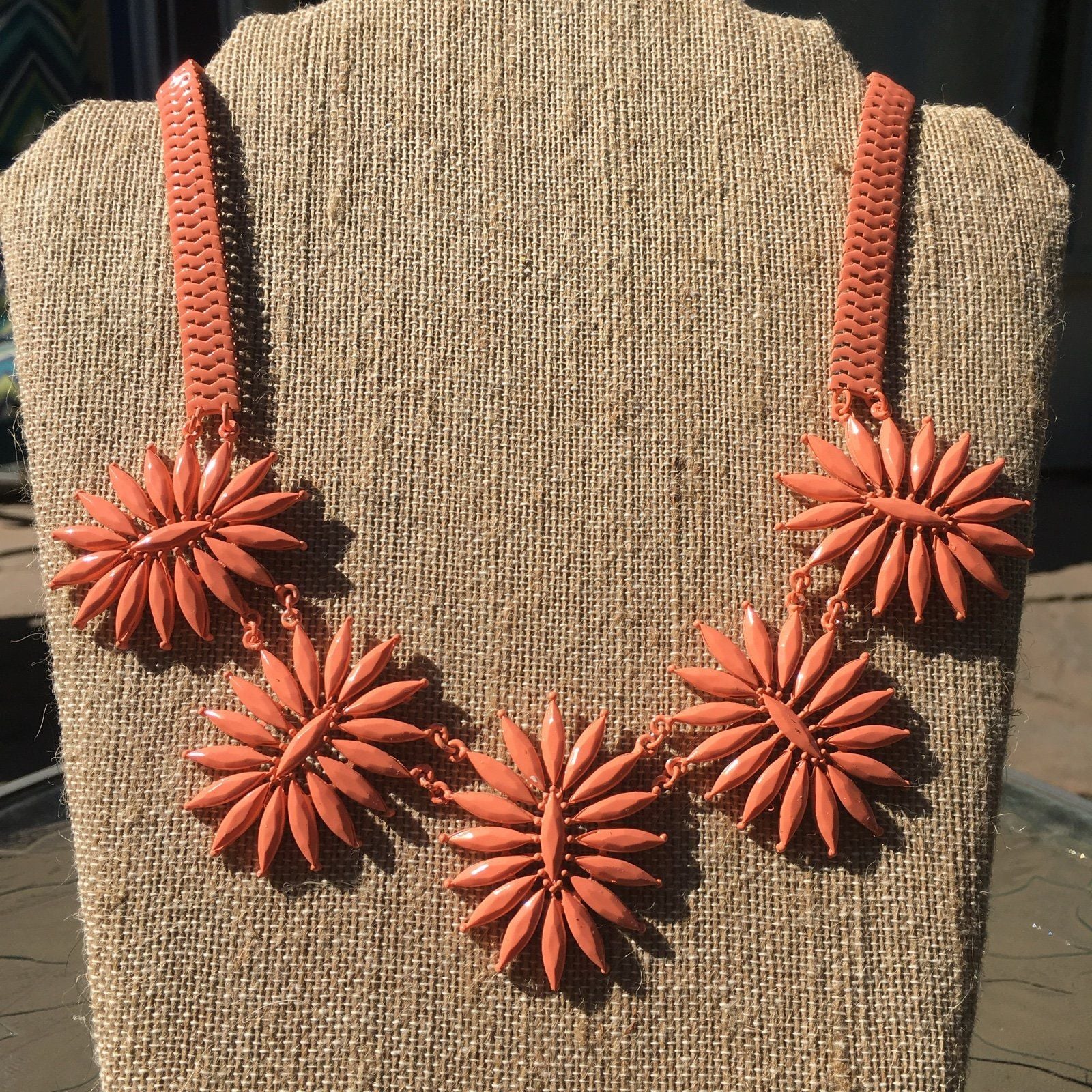 Floral Statement Necklace Set- Peach 3