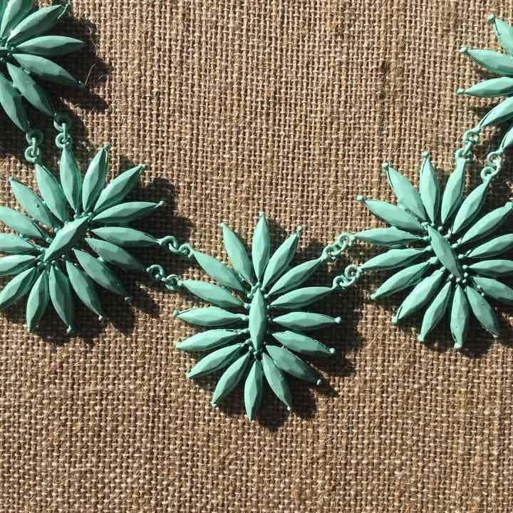 Floral Statement Necklace Set- Mint 4