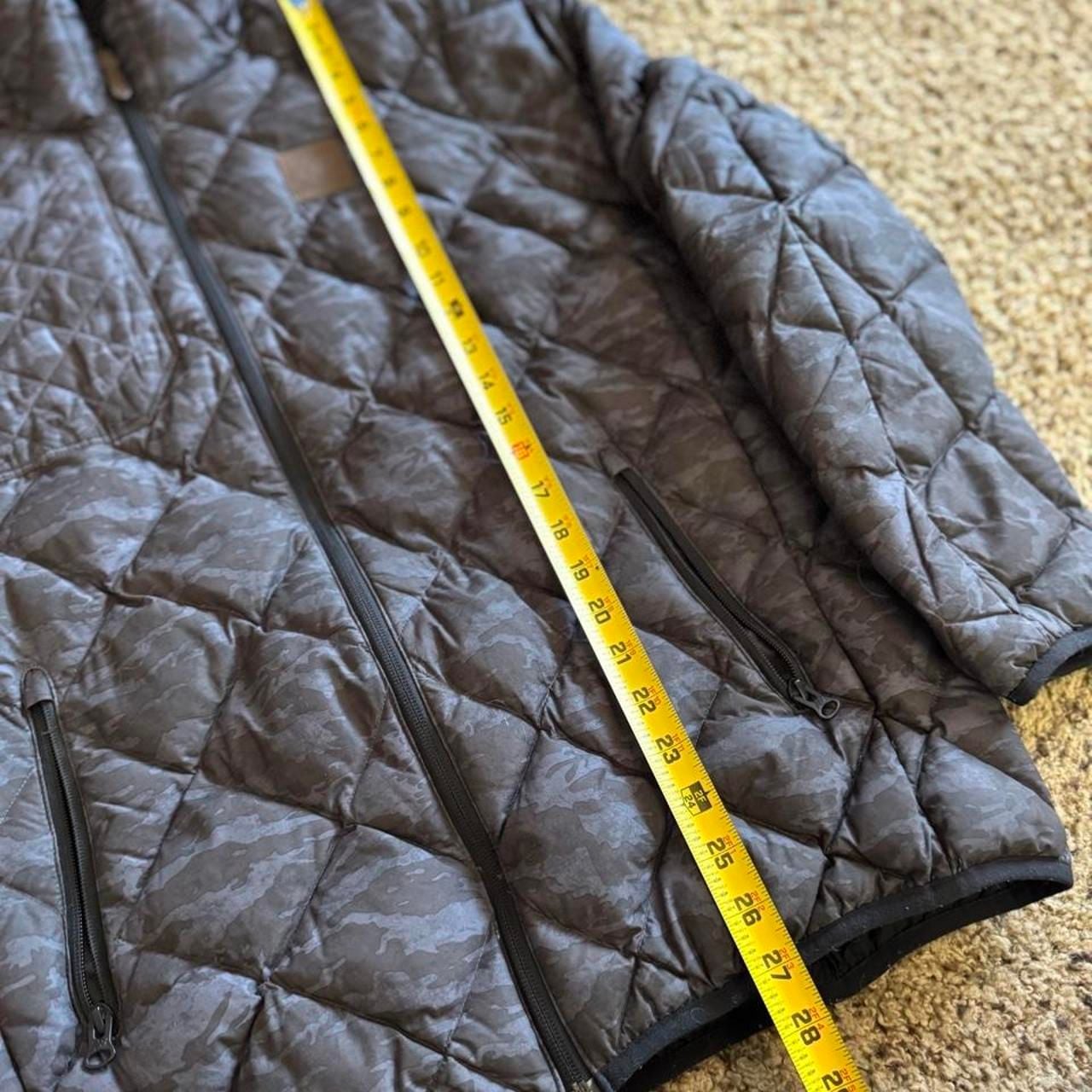 New Balance Camo Puffer Jacket Size XXL Black Gray Quilted Full Zip 8