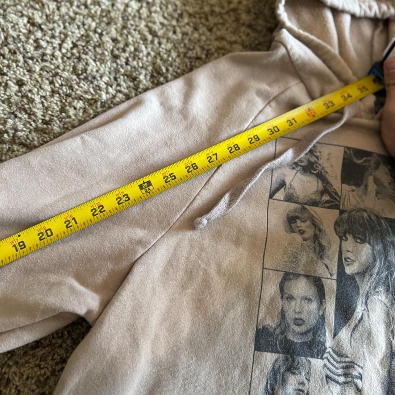Taylor Swift The Eras Tour Hoodie Size M Beige Collage Graphic Pullover 9