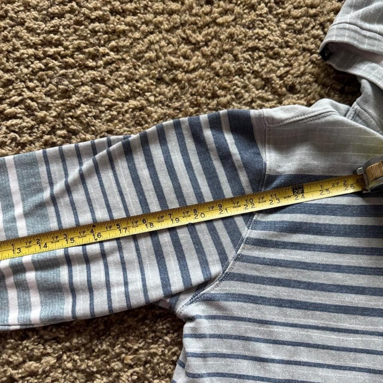 Quiksilver Striped Zip Up Hoodie Size M Blue White Surf Skate 7