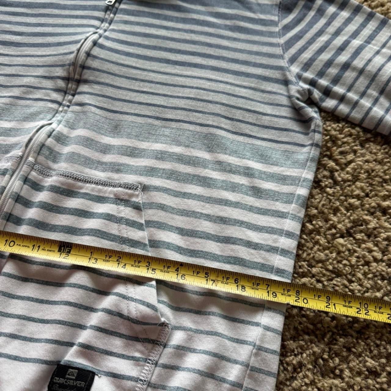 Quiksilver Striped Zip Up Hoodie Size M Blue White Surf Skate 9