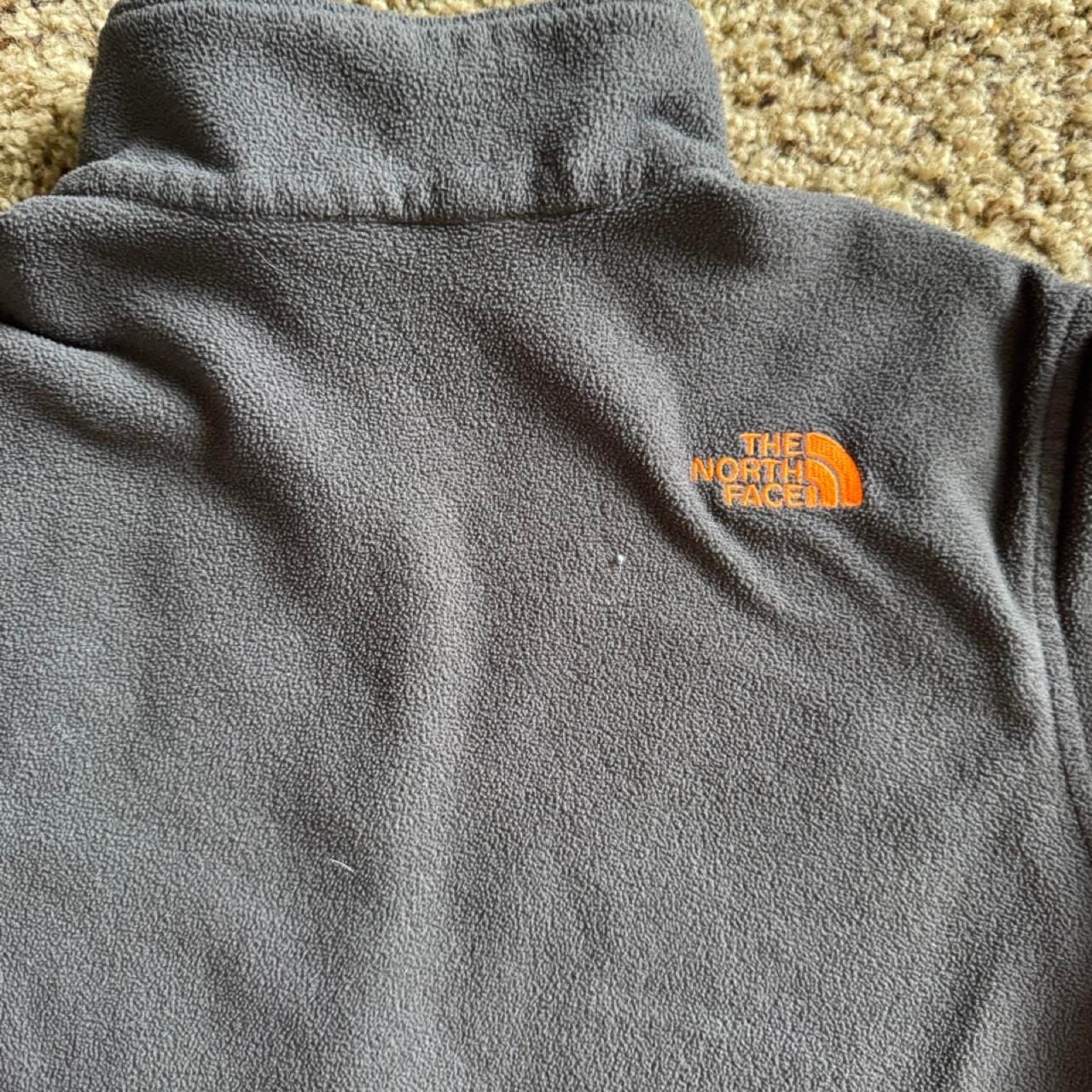 The North Face Full Zip Fleece Jacket Gray Orange Logo 4