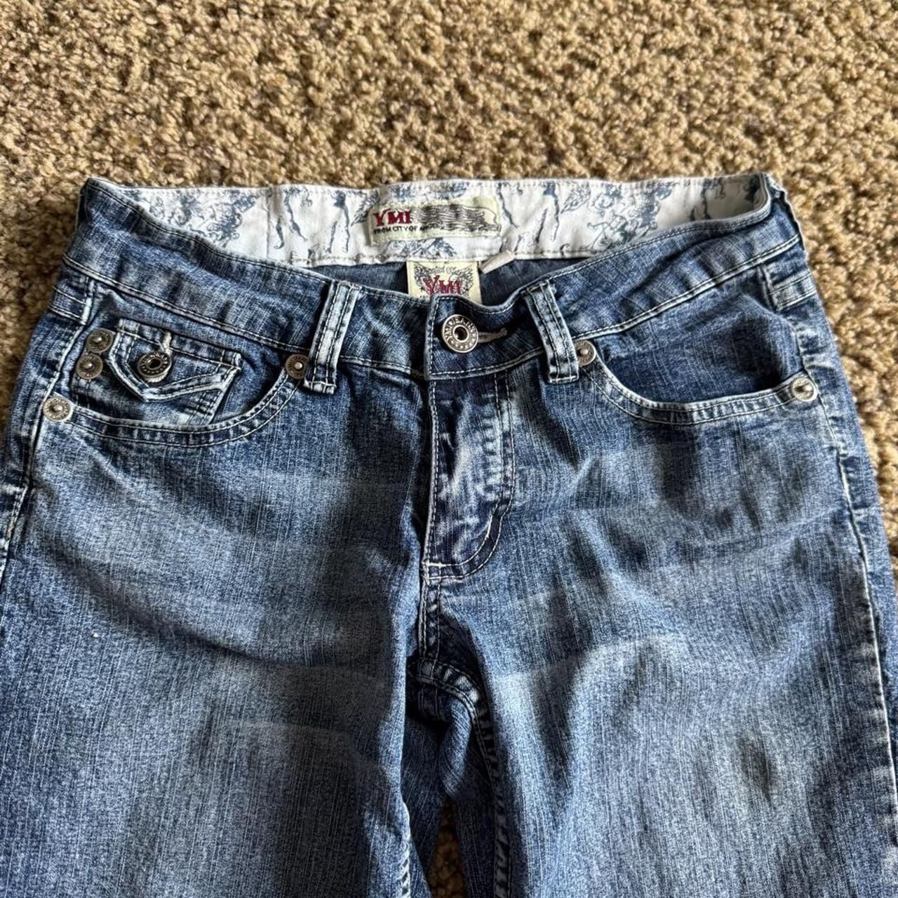 YMI Denim Capri Jeans Size 5 Blue Y2K Button Flap Pockets 4