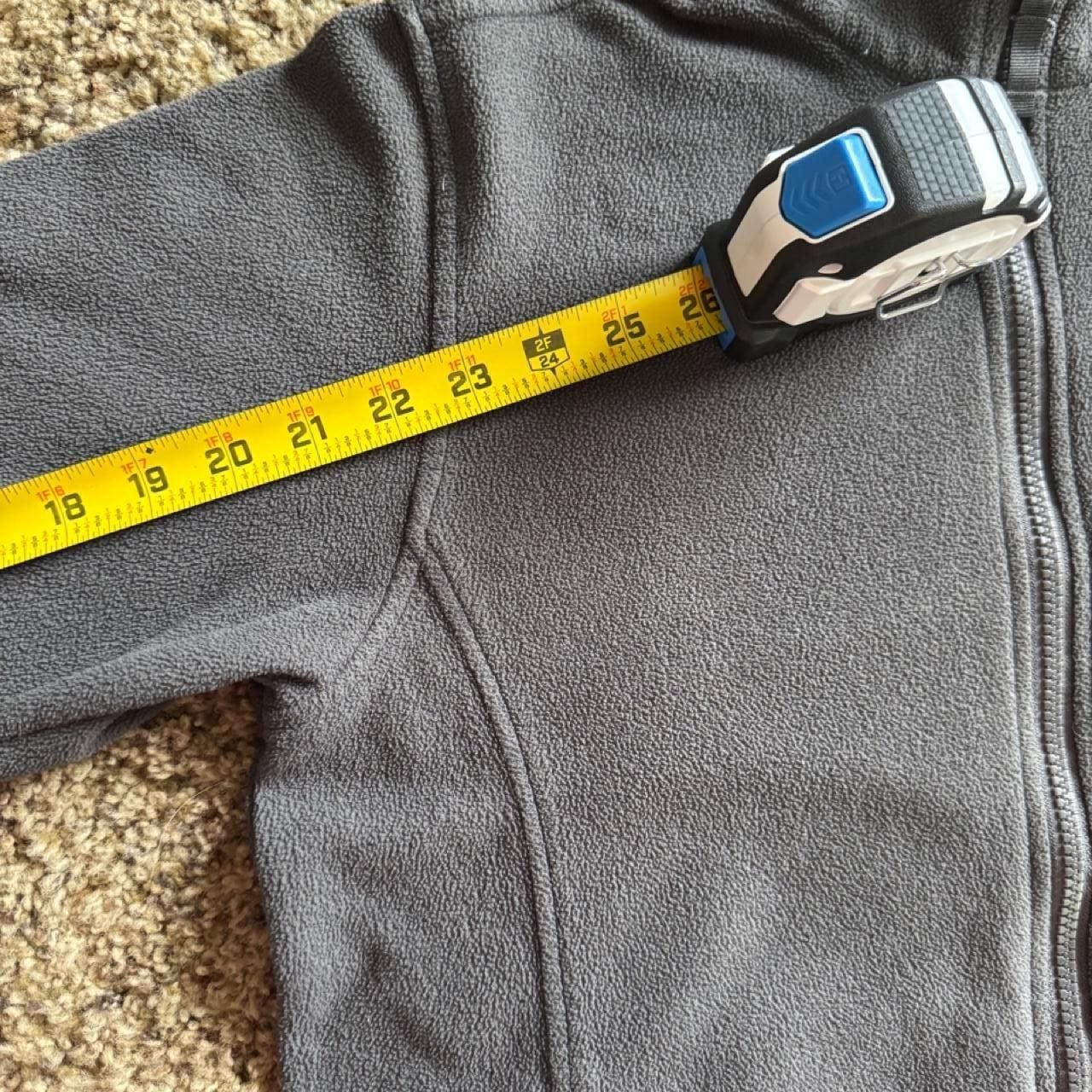 The North Face Full Zip Fleece Jacket Gray Orange Logo 5