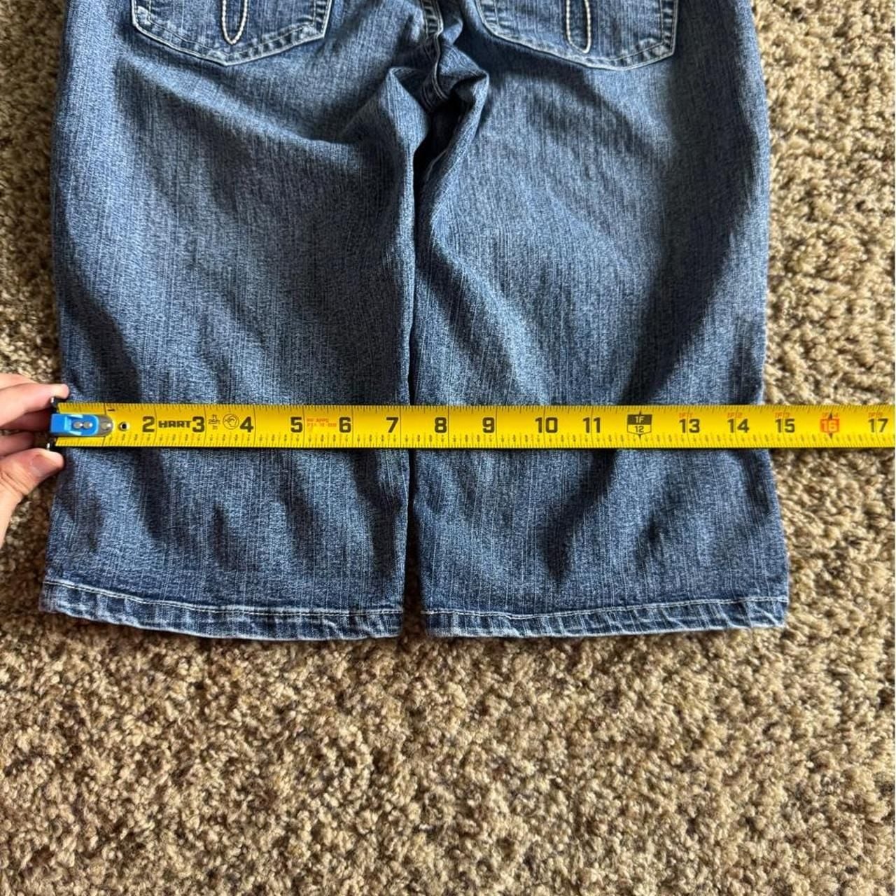 YMI Denim Capri Jeans Size 5 Blue Y2K Button Flap Pockets 7