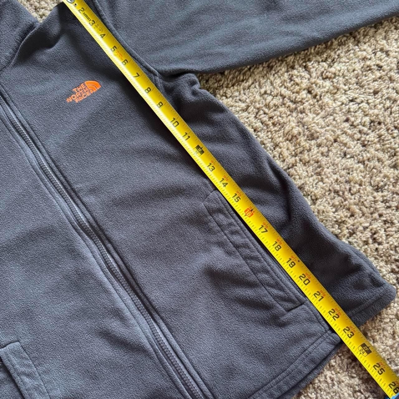 The North Face Full Zip Fleece Jacket Gray Orange Logo 6