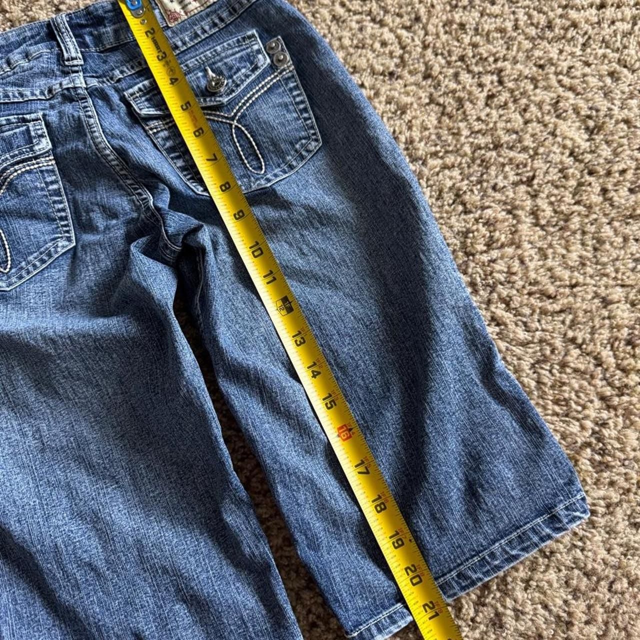 YMI Denim Capri Jeans Size 5 Blue Y2K Button Flap Pockets 8