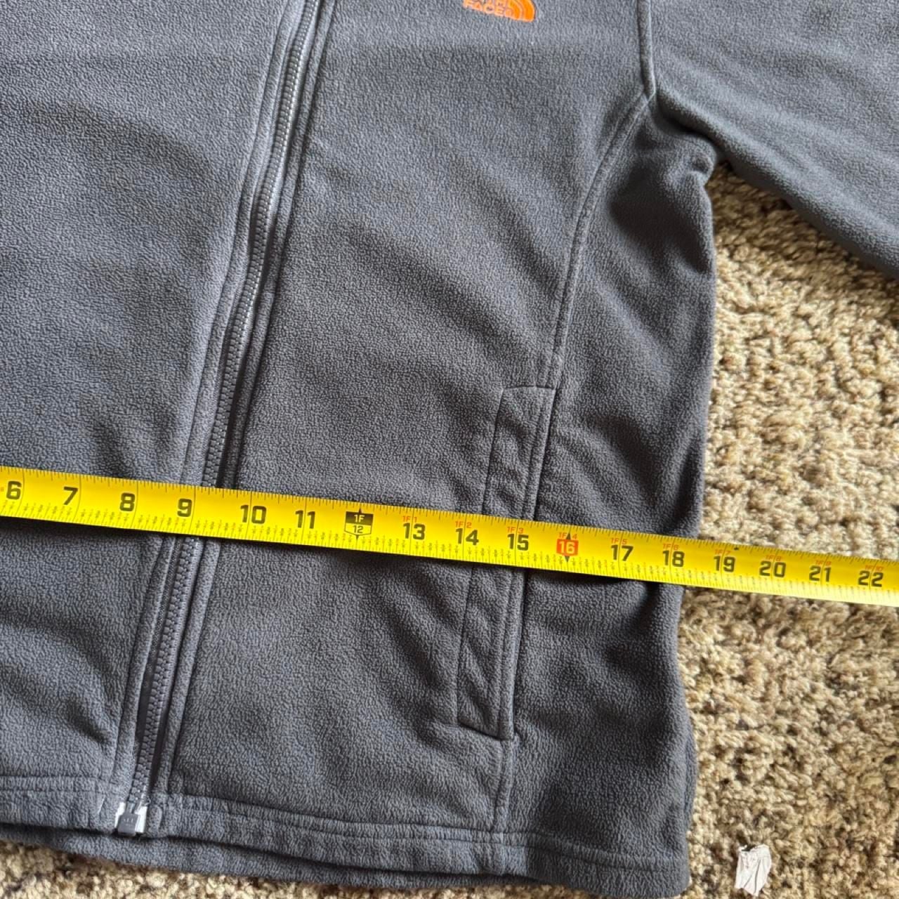The North Face Full Zip Fleece Jacket Gray Orange Logo 7