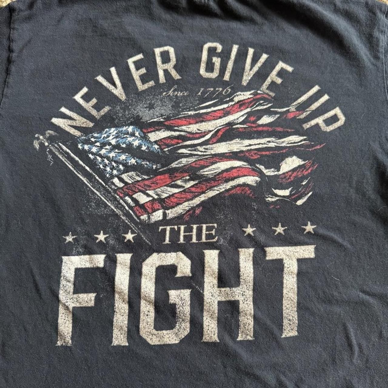 Buck Wear Never Give Up The Fight Graphic T-Shirt LG Black 3