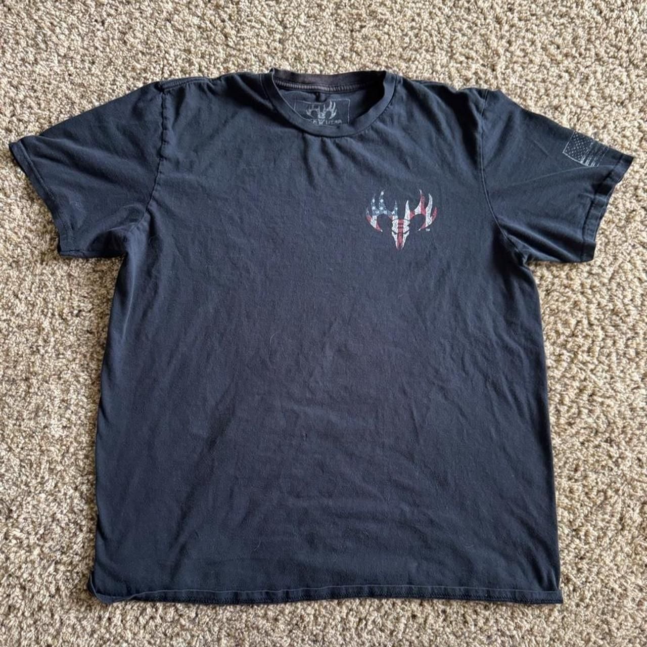 Buck Wear Never Give Up The Fight Graphic T-Shirt LG Black 4
