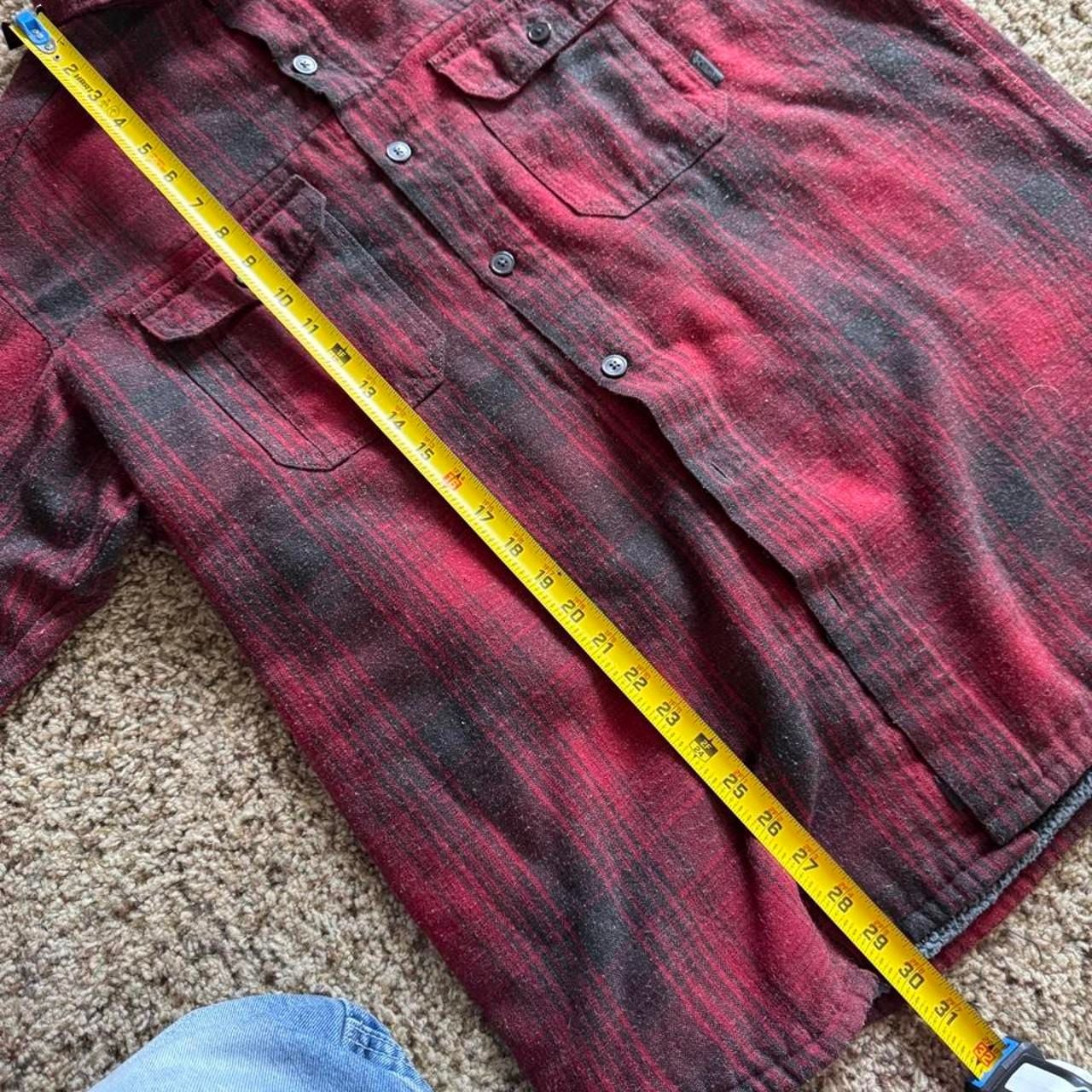 Columbia Sportswear Flannel Shirt Size XL Red Black Plaid Fleece Lined 7