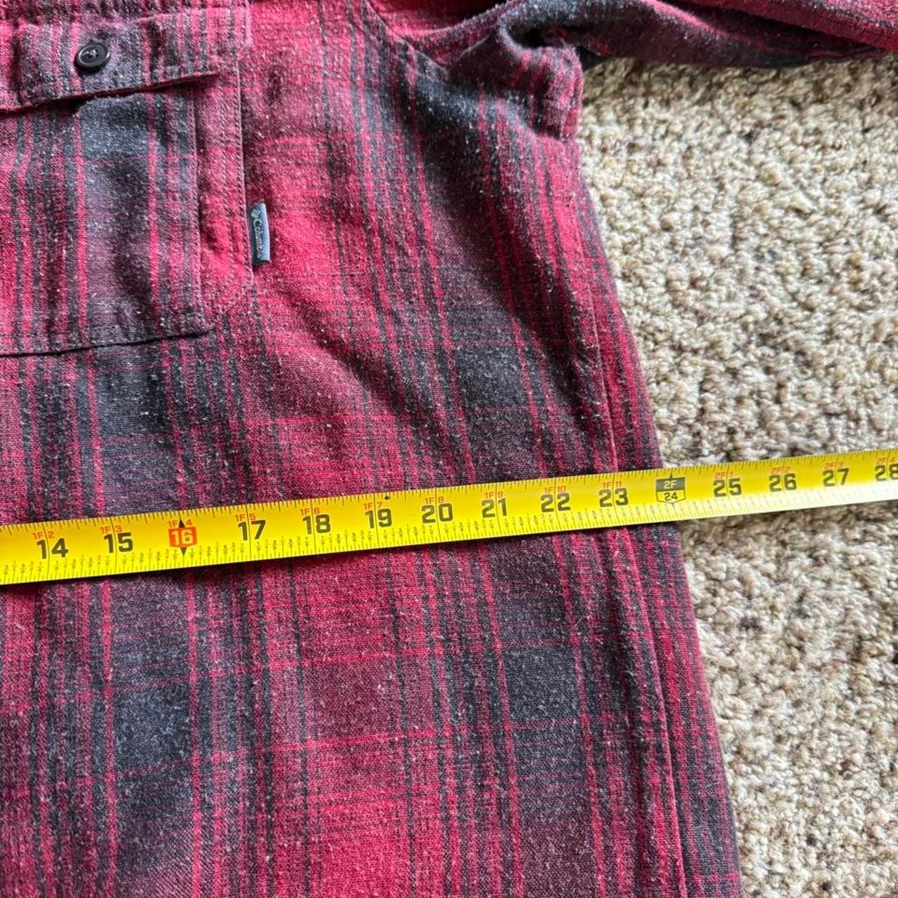 Columbia Sportswear Flannel Shirt Size XL Red Black Plaid Fleece Lined 8