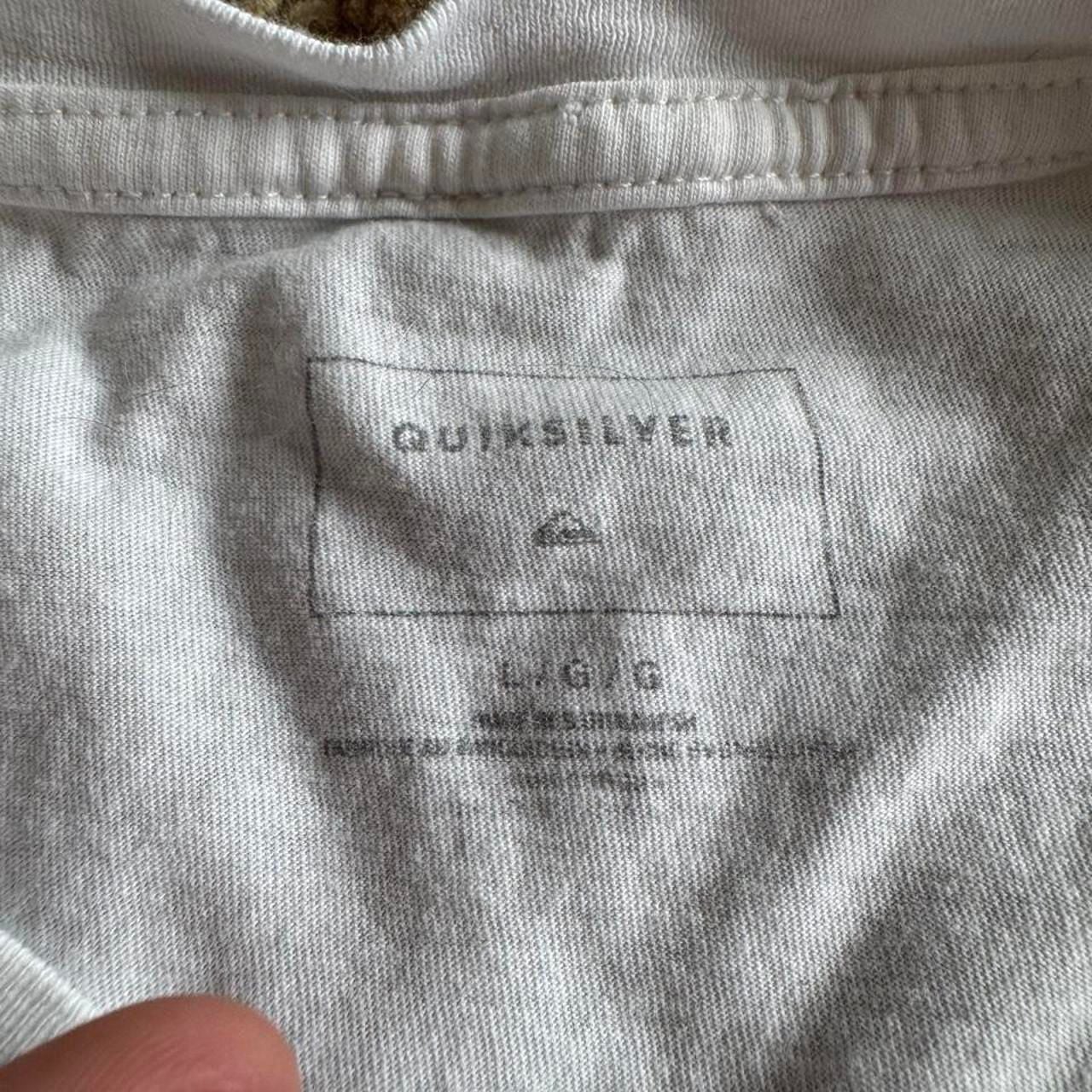 Quiksilver T-Shirt Size L White Boardriding Co Surf Skate Tee 4