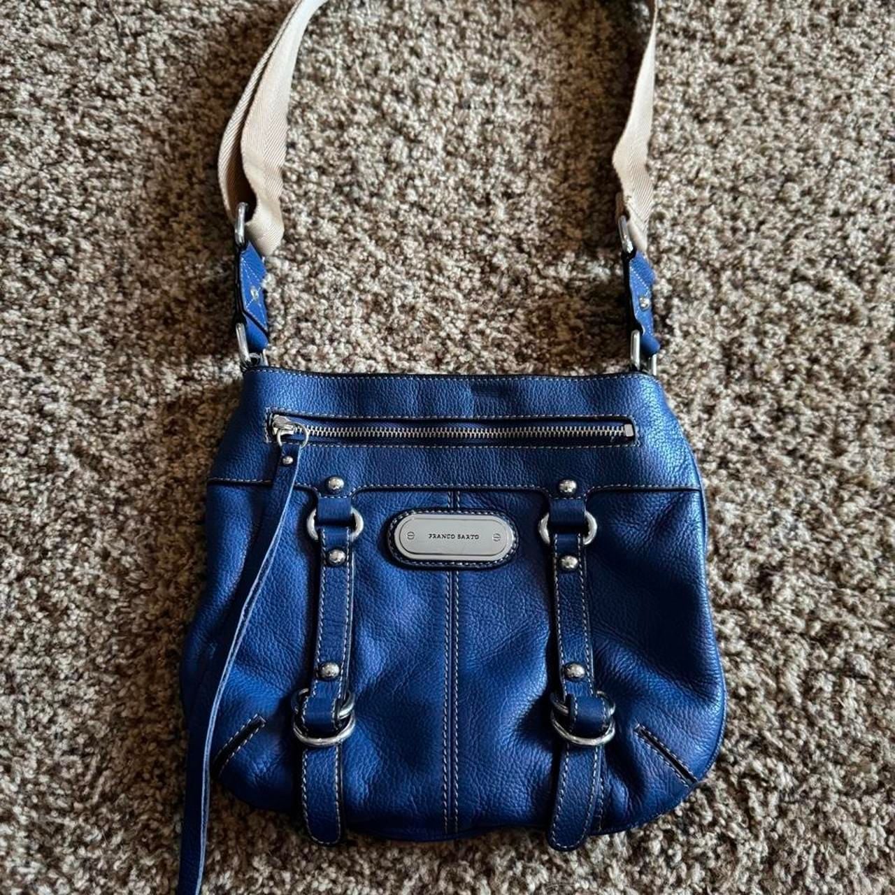 Franco Sarto Blue Leather Crossbody Bag 2