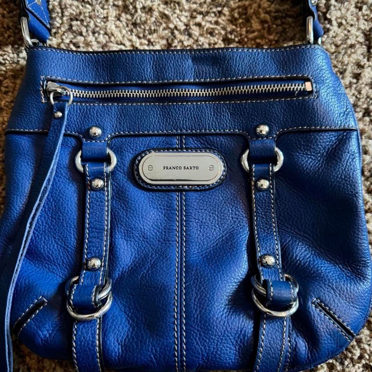 Franco Sarto Blue Leather Crossbody Bag 3