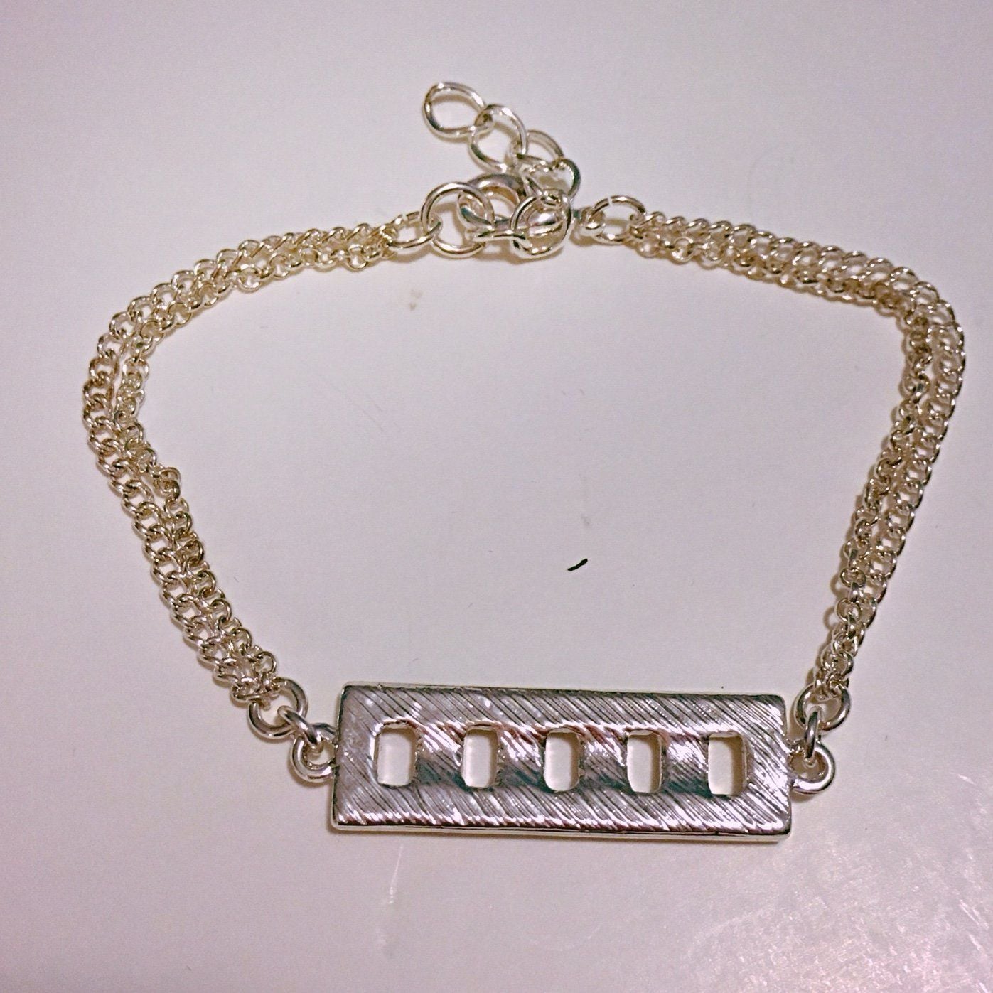 Lillian Silver Bling ID Chain Bracelet 4