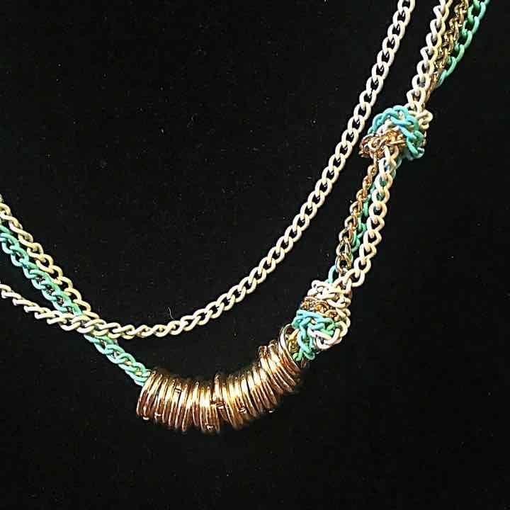 Mint & Gold Knotted Chain Madison Necklace 3