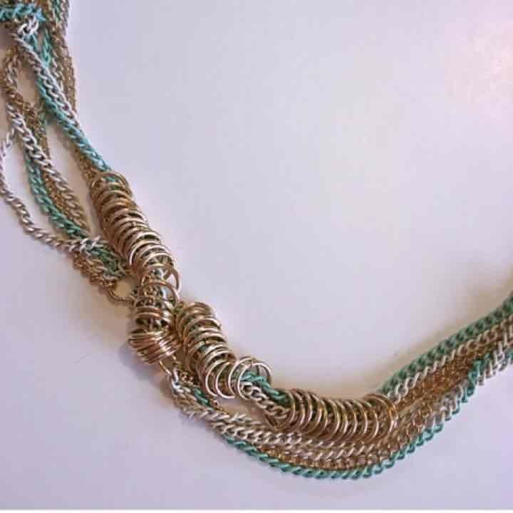 Mint & Gold Knotted Chain Madison Necklace 6