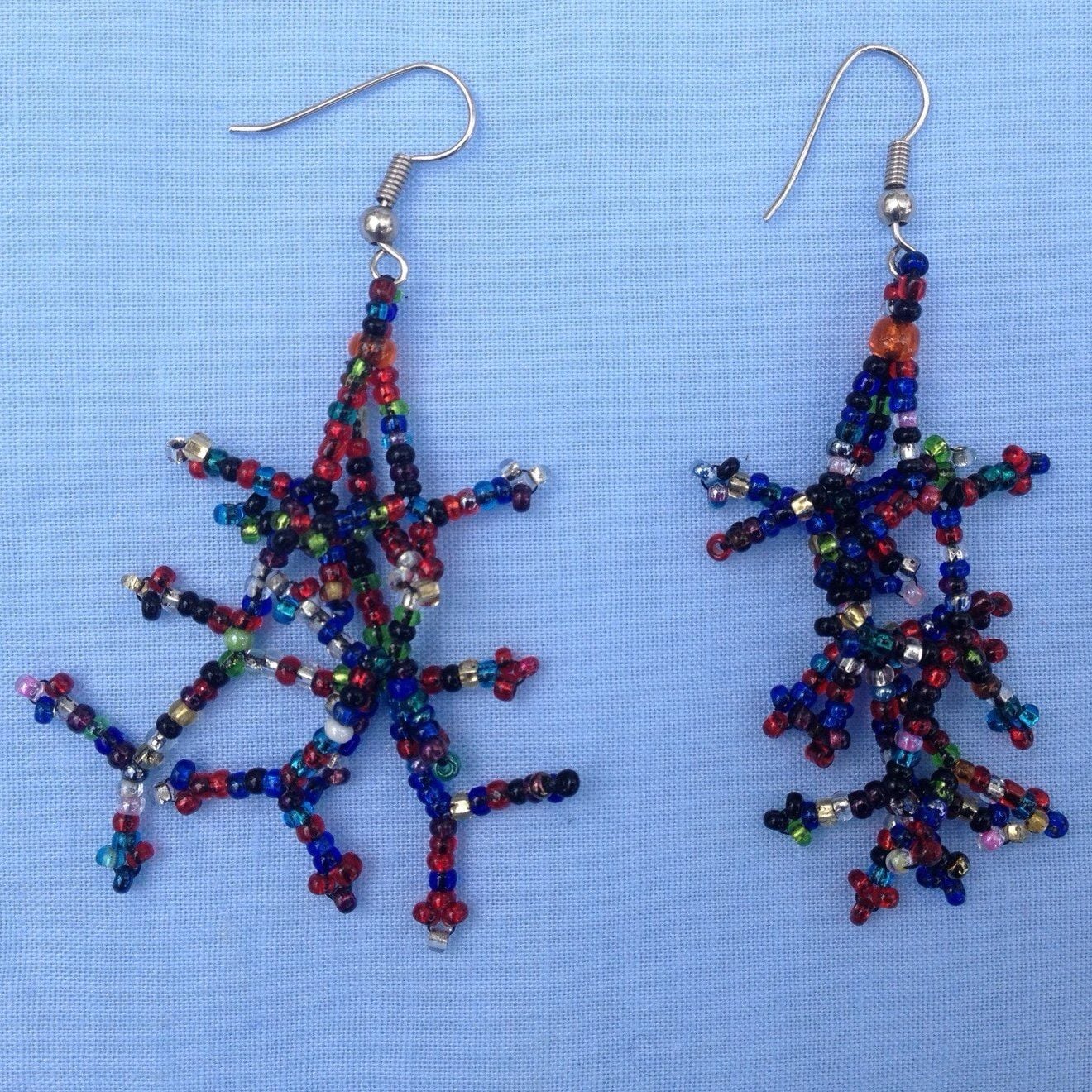 Multicolored Seed Bead Branch Earrings 5