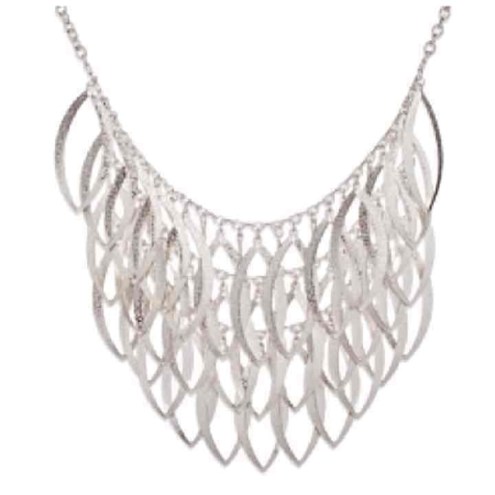 Silver 3 Layer Shiny Emanuelle Necklace 4