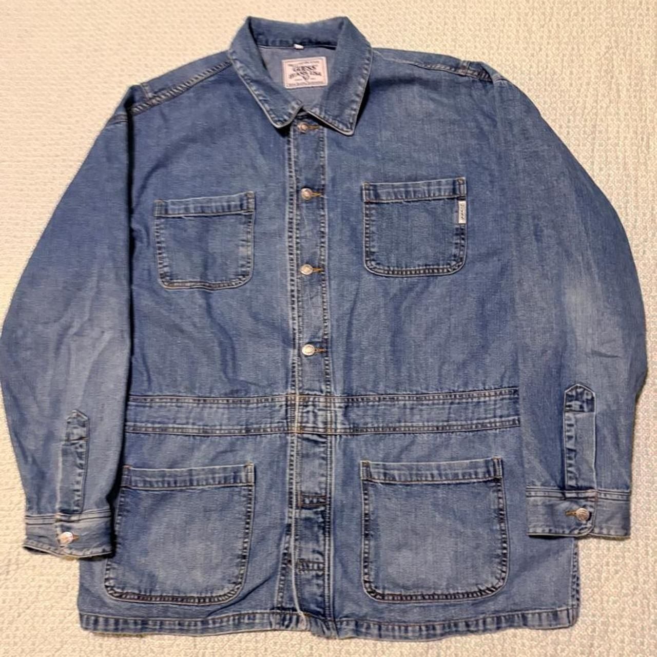 Guess Jeans USA Denim Chore Jacket Size XXL Blue Utility Coat 2