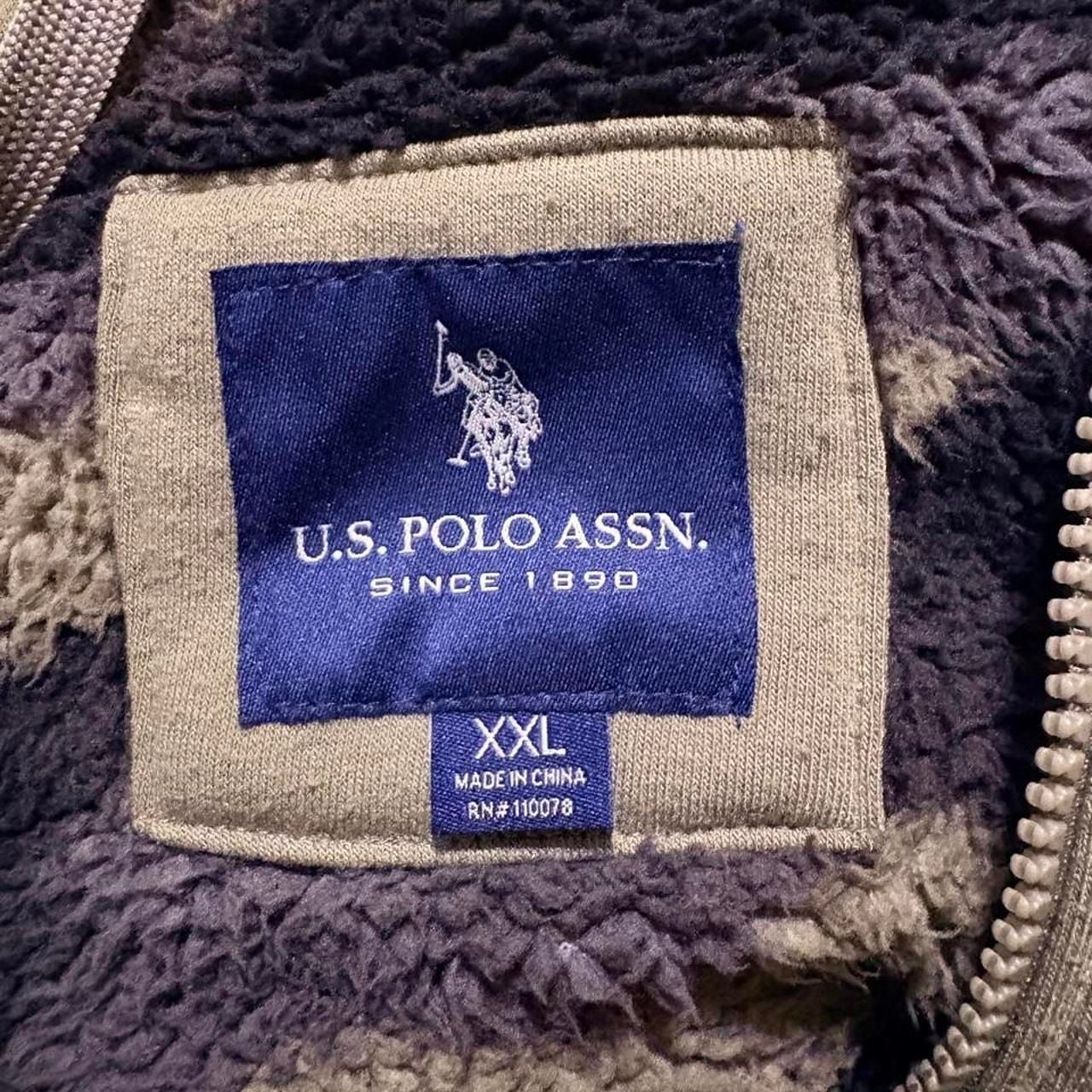 U.S. Polo Assn. Zip-Up Hoodie Size XXL Olive Green Camo Lined Sherpa 4