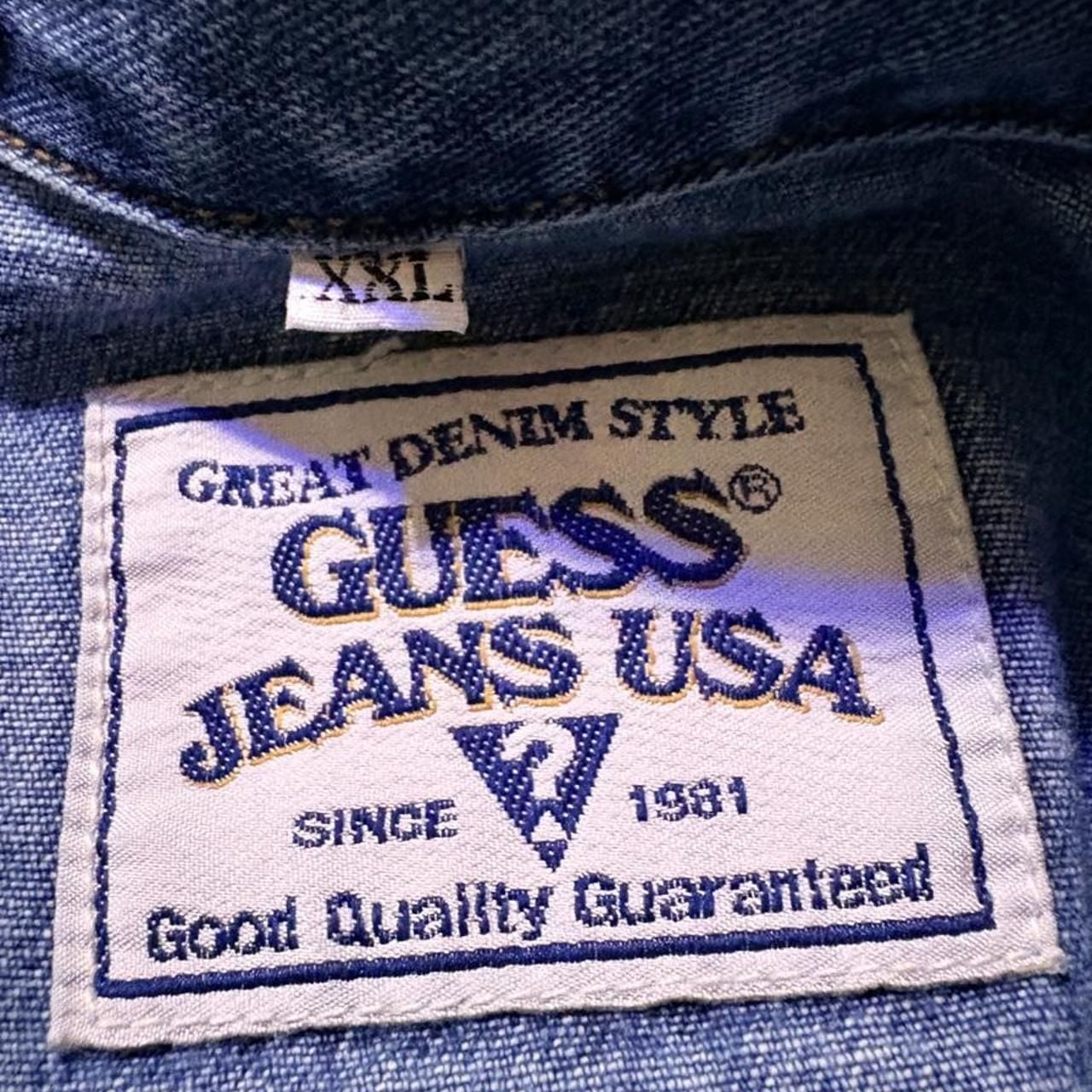 Guess Jeans USA Denim Chore Jacket Size XXL Blue Utility Coat 4