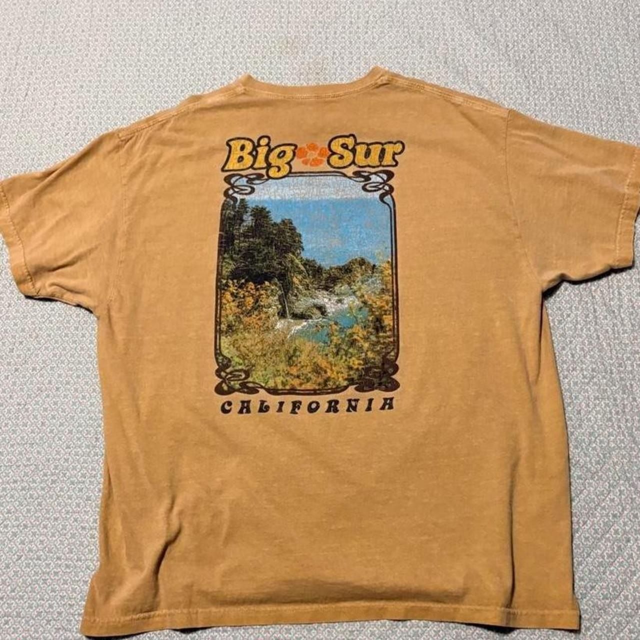 Pacsun Big Sur California T-Shirt XL Mustard Yellow Graphic Tee 2