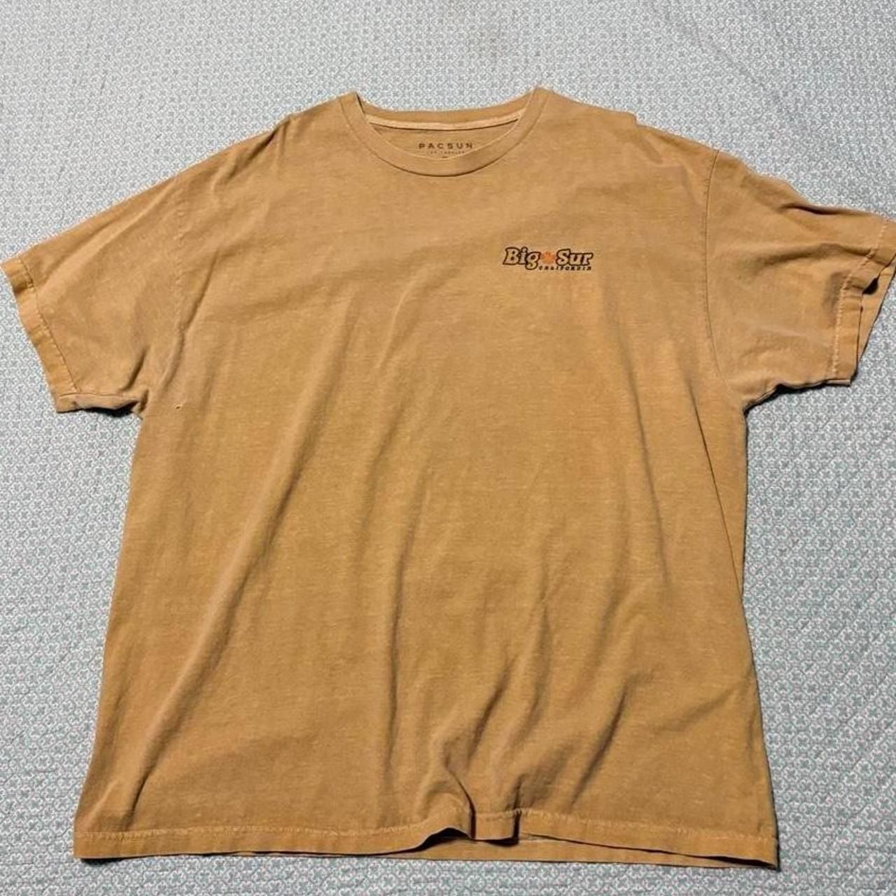 Pacsun Big Sur California T-Shirt XL Mustard Yellow Graphic Tee 3