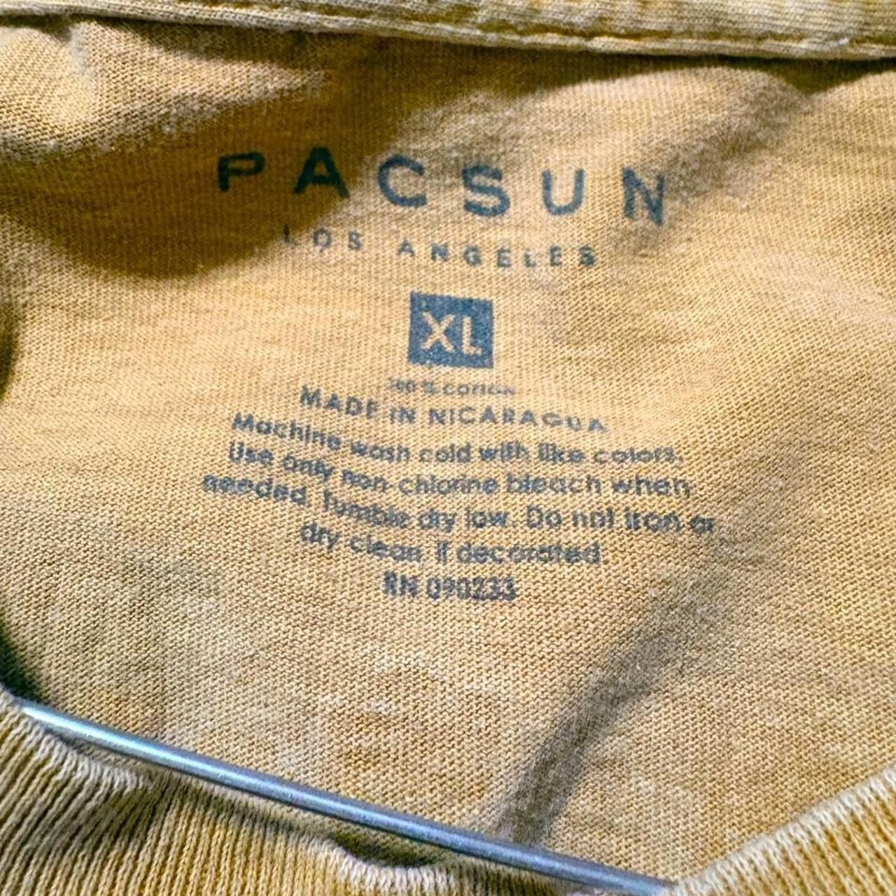 Pacsun Big Sur California T-Shirt XL Mustard Yellow Graphic Tee 4