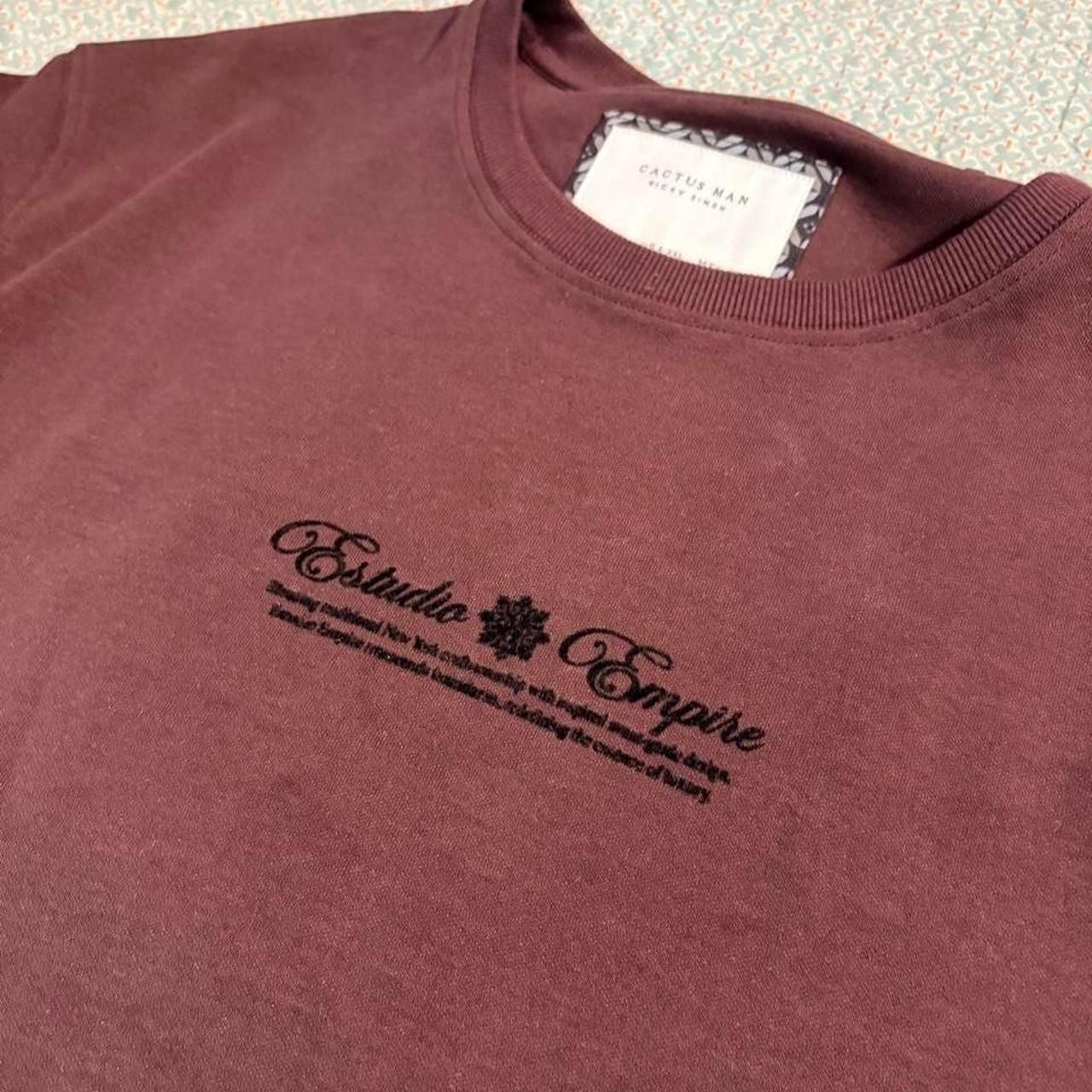 Cactus Man Estudio Empire T-Shirt Size USA XXL Burgundy 1