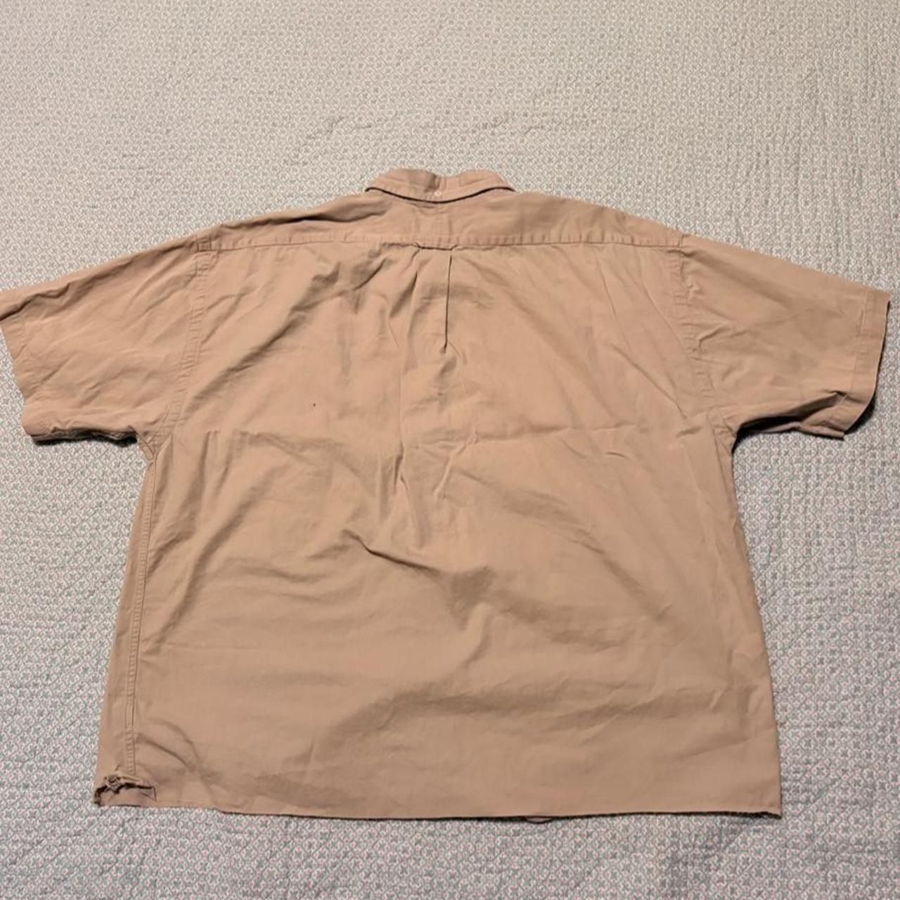 Sun River Clothing Co. Button Up Shirt XL Tan Short Sleeve Cotton 3