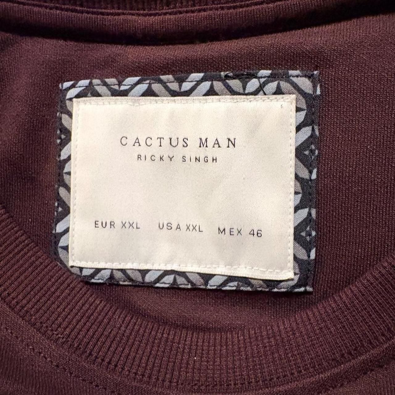 Cactus Man Estudio Empire T-Shirt Size USA XXL Burgundy 3